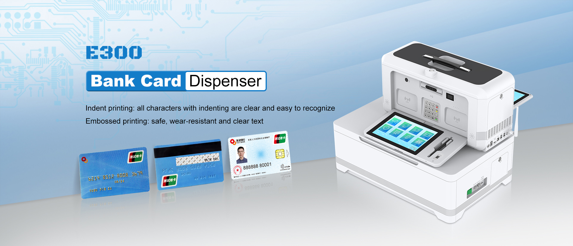 Dispensador de tarjetas portátil E300